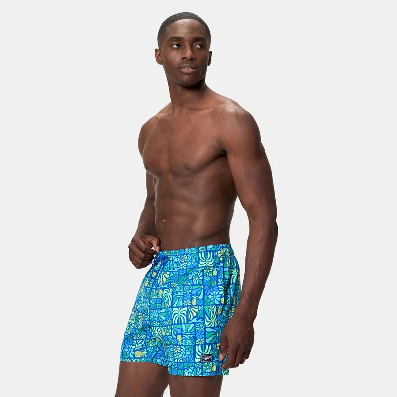 speedo Blue Men's Print Redondo Edge Volley Swimming Trunks for Men | Best Price UAE